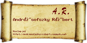 Andrásofszky Róbert névjegykártya